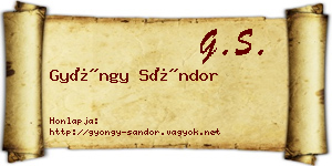 Gyöngy Sándor névjegykártya