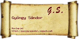 Gyöngy Sándor névjegykártya