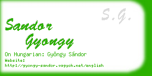 sandor gyongy business card