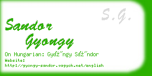 sandor gyongy business card